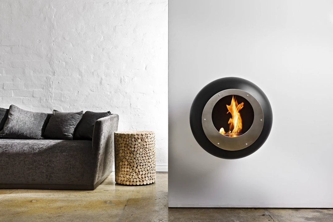 Cocoon Vellum wall-mounted bioethanol fireplace