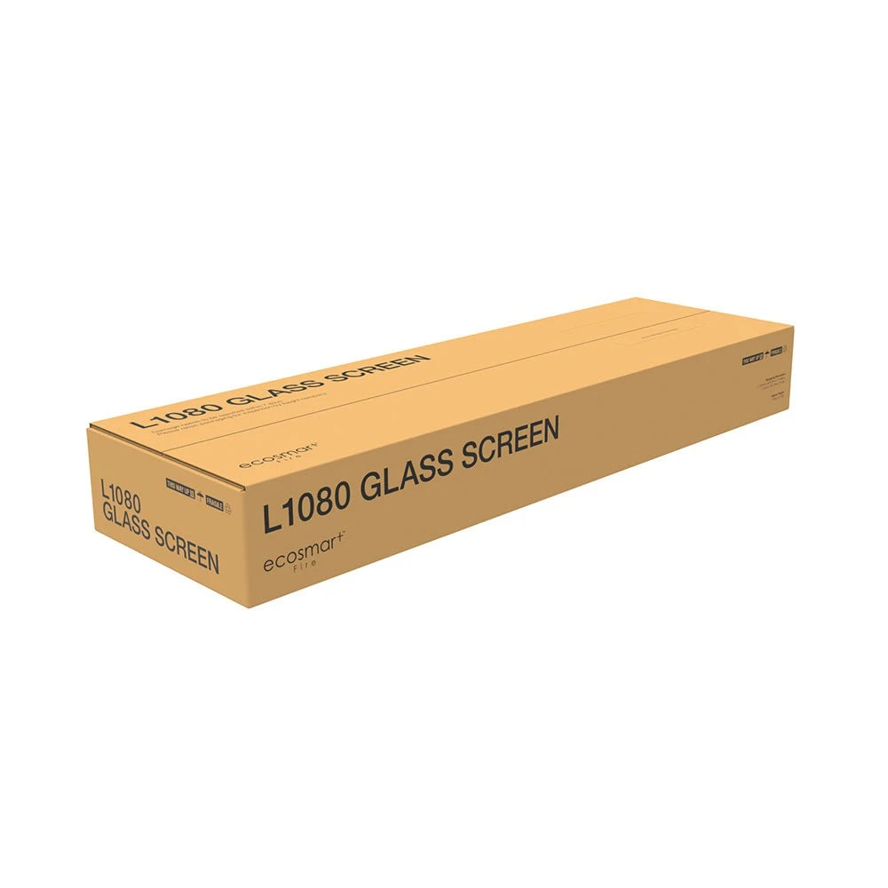 L1080 glass screen for bioethanol fireplace, wide design