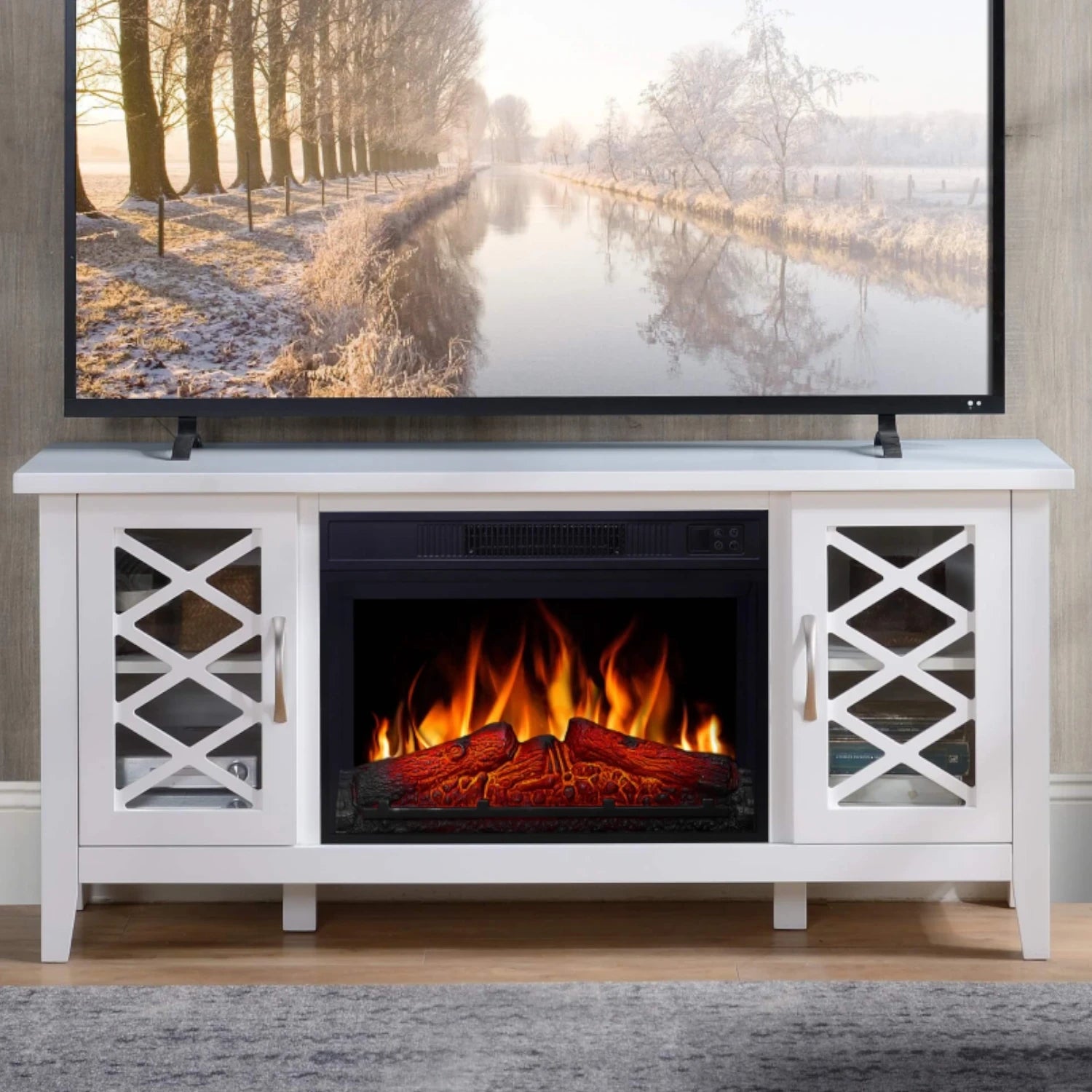 meuble TV avec cheminée électrique