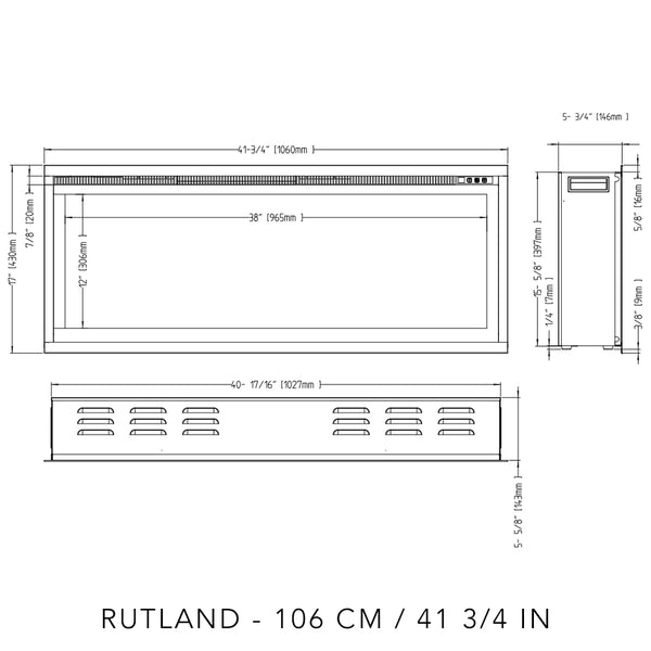 Cheminée Électrique Rutland très fine