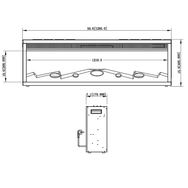 Cheminée Électrique Encastrable LED 129 cm
