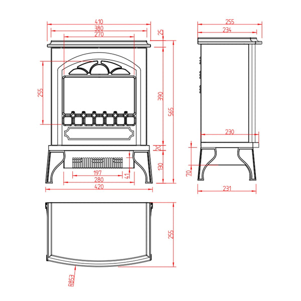 Herefordfoyer Foyer électrique traditionnel