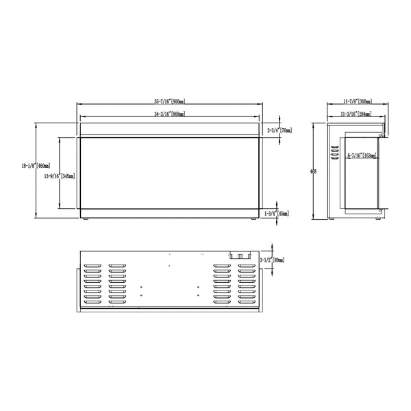 Foyer électrique encastré Solis 90