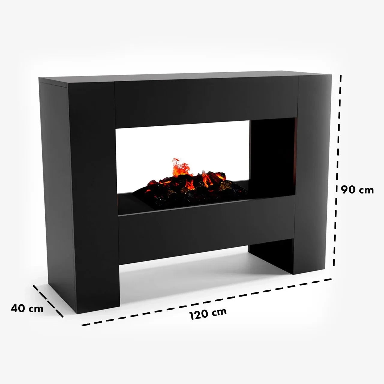 Cheminée hybride Fallada – Noir