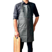 Tablier en cuir noir