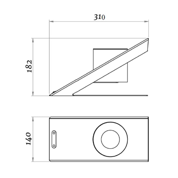 Oblique Cheminée de table simple - Blanc