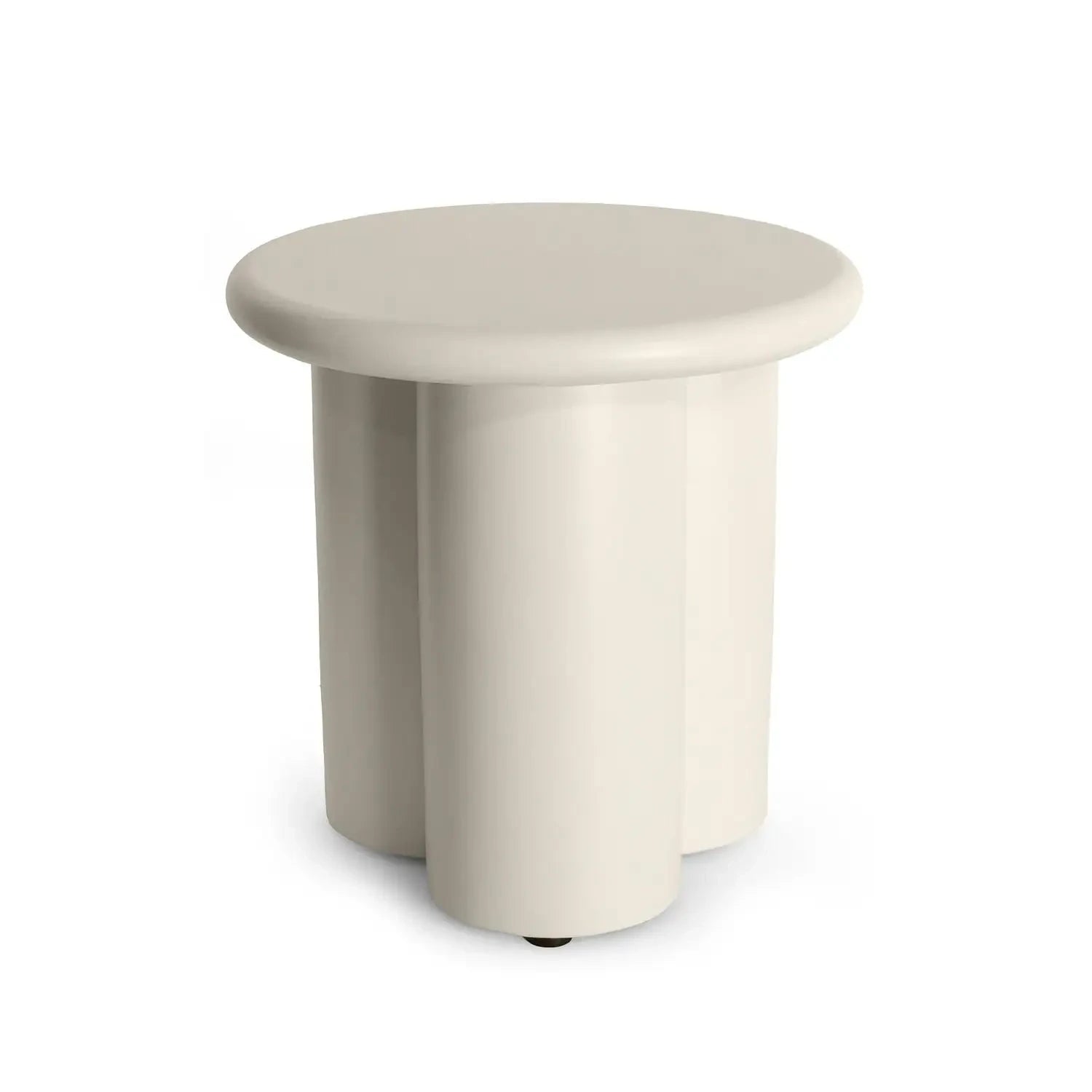 Happy Cocooning Table d'Appoint Nervurée Beige Nacre - Table Décorative d'Extérieur en Composite