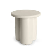Happy Cocooning Table d'Appoint Nervurée Beige Nacre - Table Décorative d'Extérieur en Composite