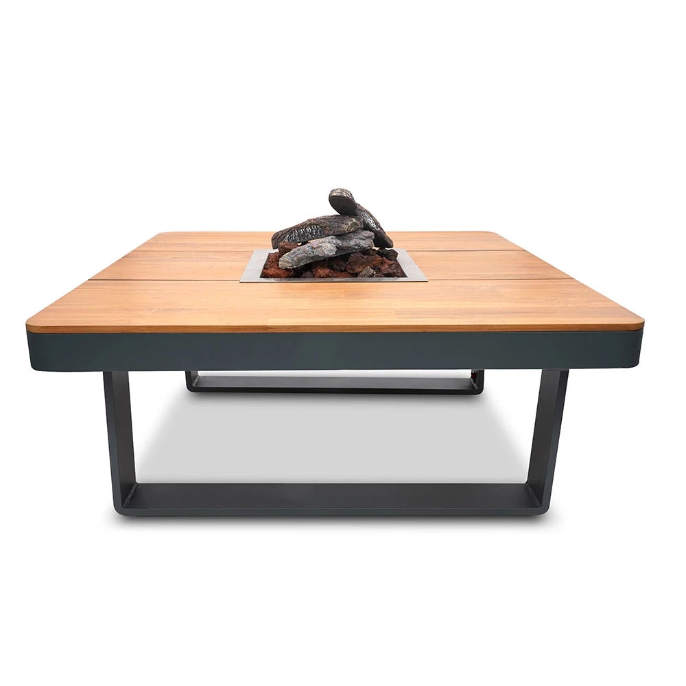Horizon 95 Anthracite Fumé - Table de Foyer au Gaz Carré