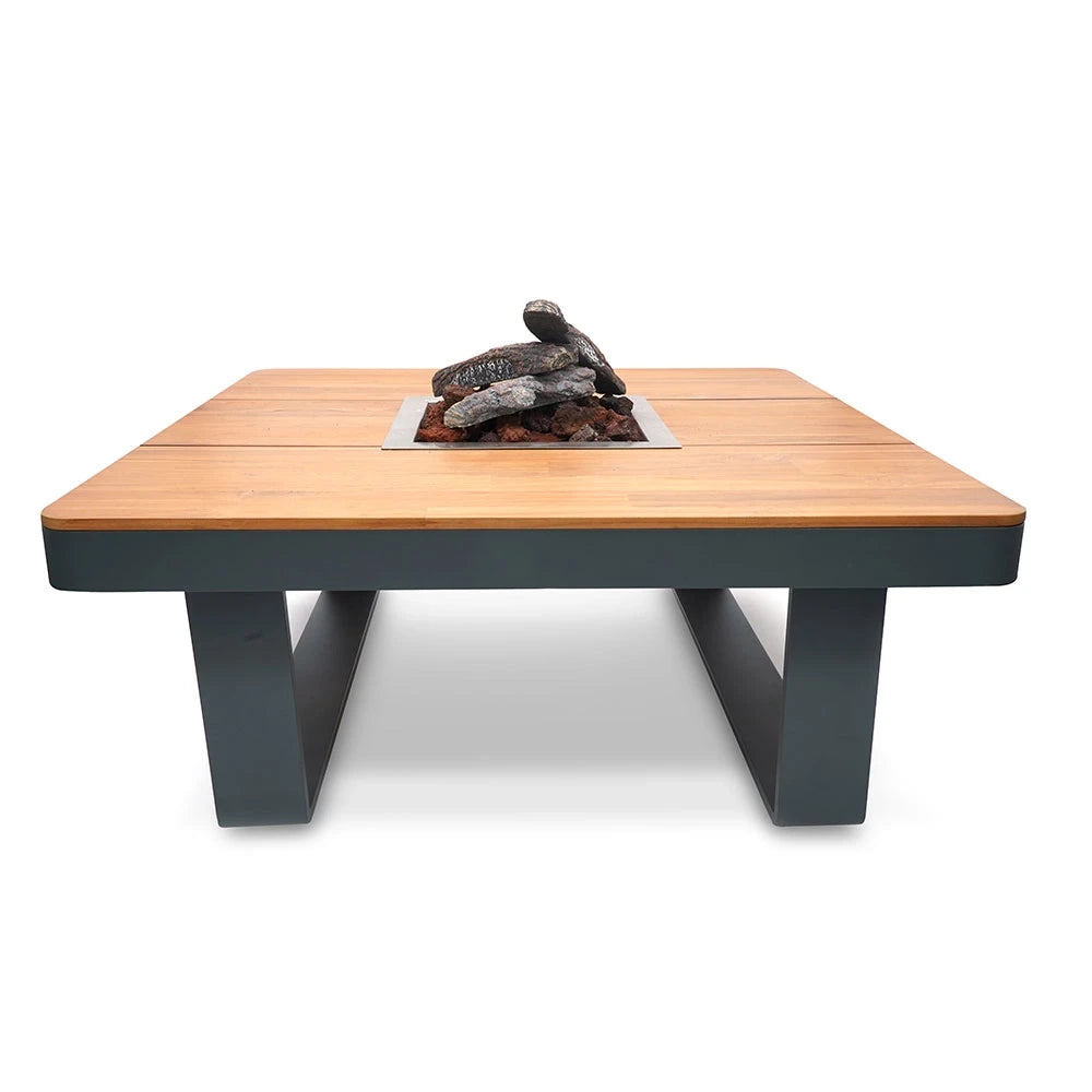 Horizon 95 Anthracite Fumé - Table de Foyer au Gaz Carré