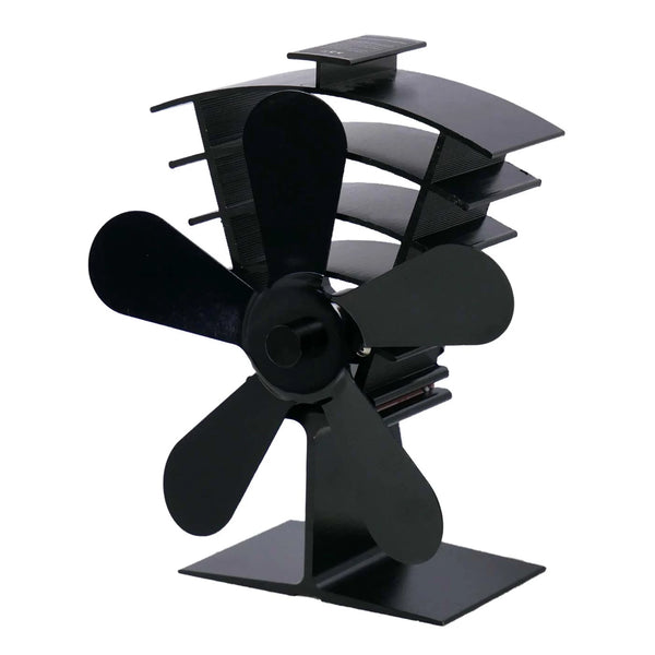 Ventilateur de poêle à chaleur noir – 5 lames | Acier