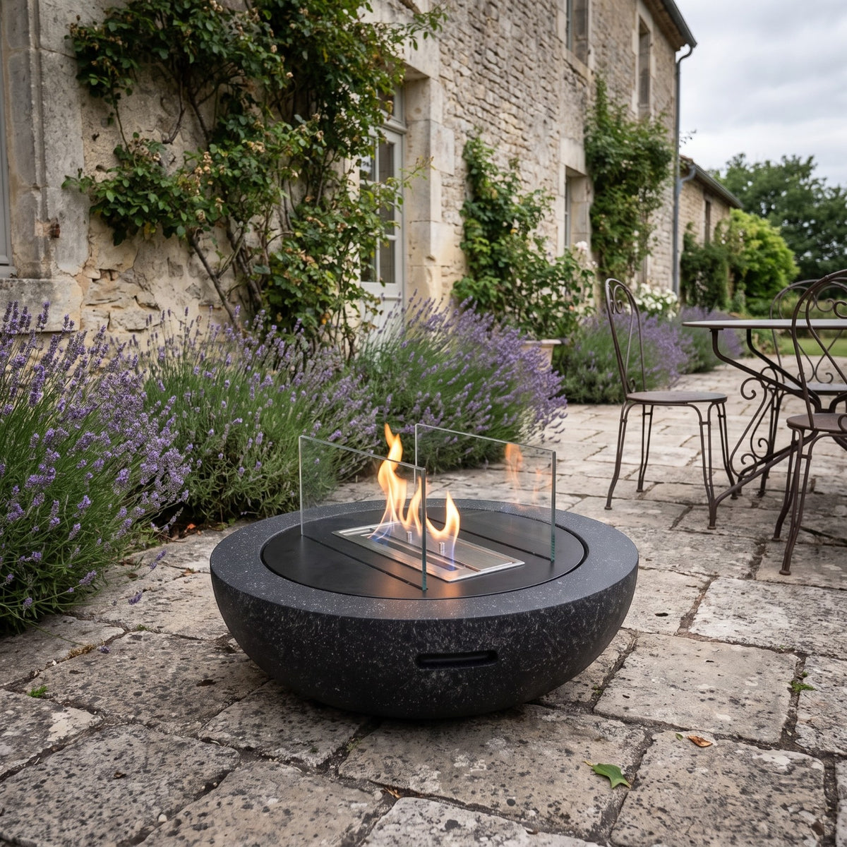 LUMA - Granite Black - Outdoor Bioethanol Fireplace