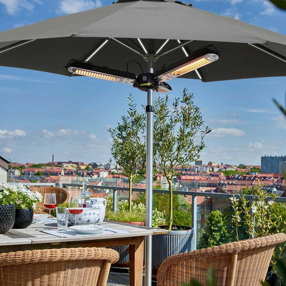 Chauffage de Parasol 650-1300-2000 W Noir