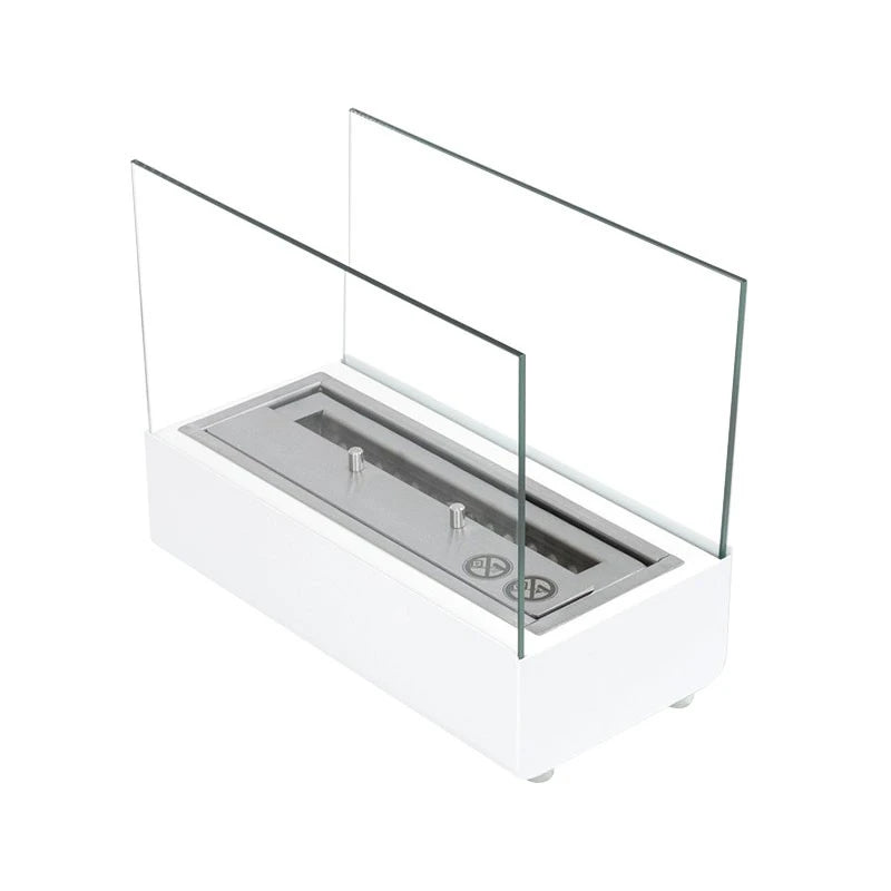 Cheminée bioéthanol de table en blanc