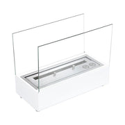Cheminée bioéthanol de table en blanc