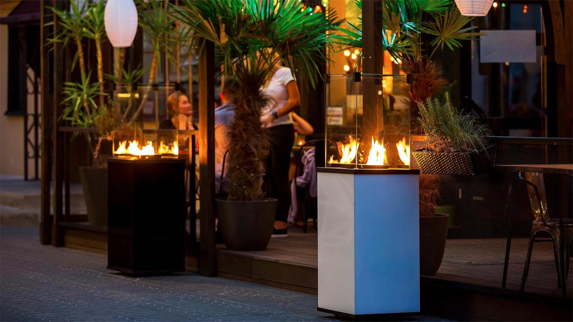 Deluxe Patio outdoor cheminée gaz - blanc