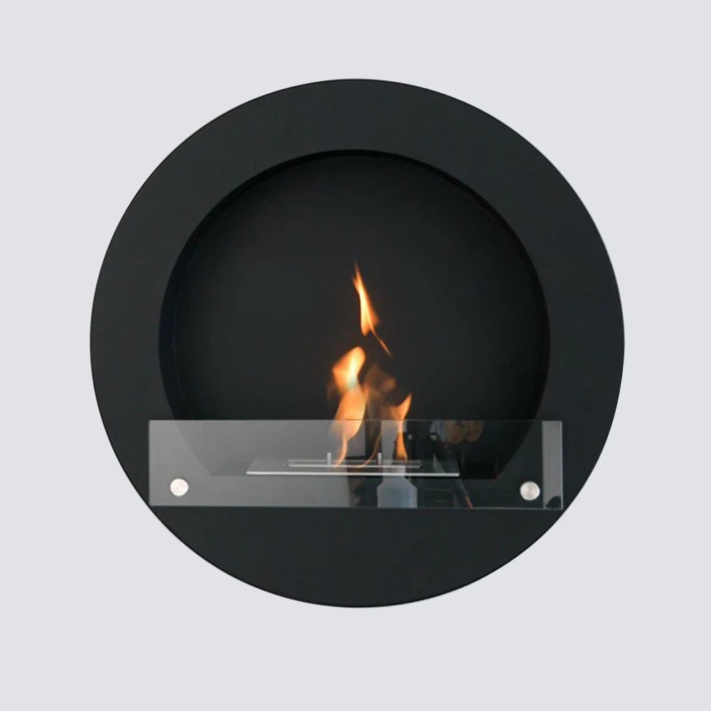 Cheminée ronde en noir