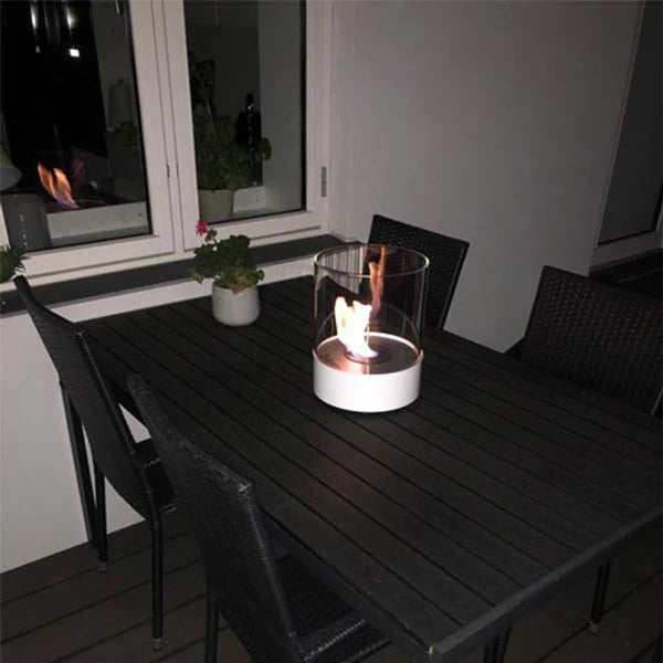 Cheminée de Table Ronde Blanche Southwark