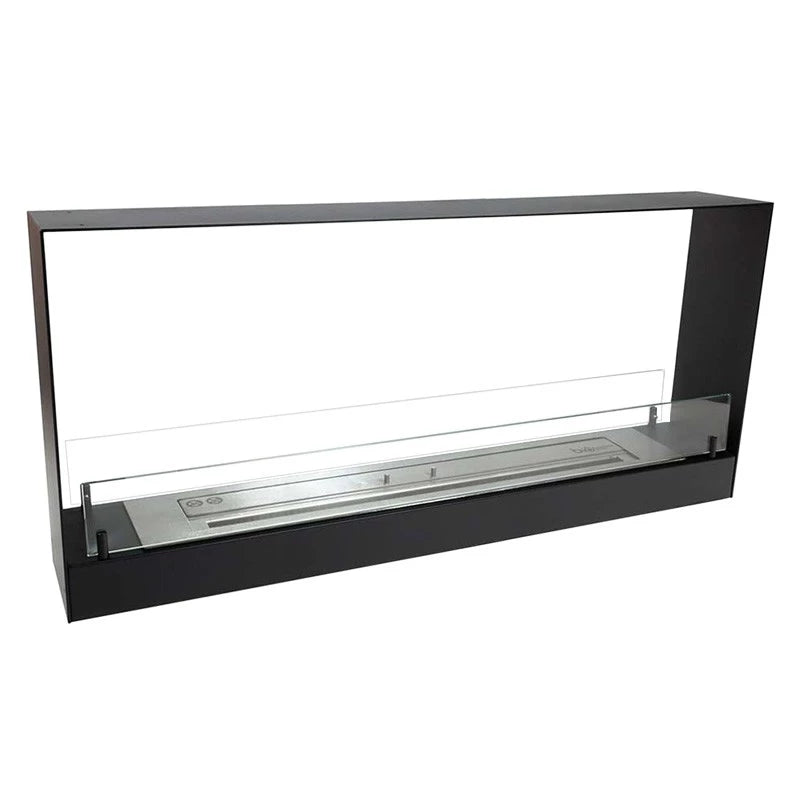 Cheminée traversante noire de 140 cm