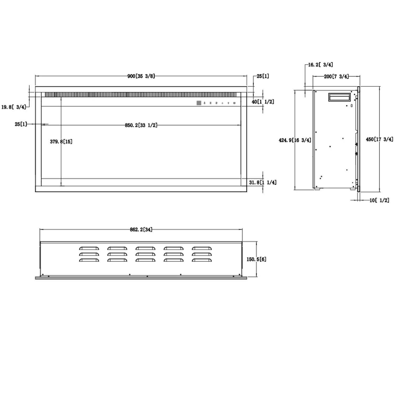 Insert de cheminée électrique 3D Aflamo 35" (90 cm)