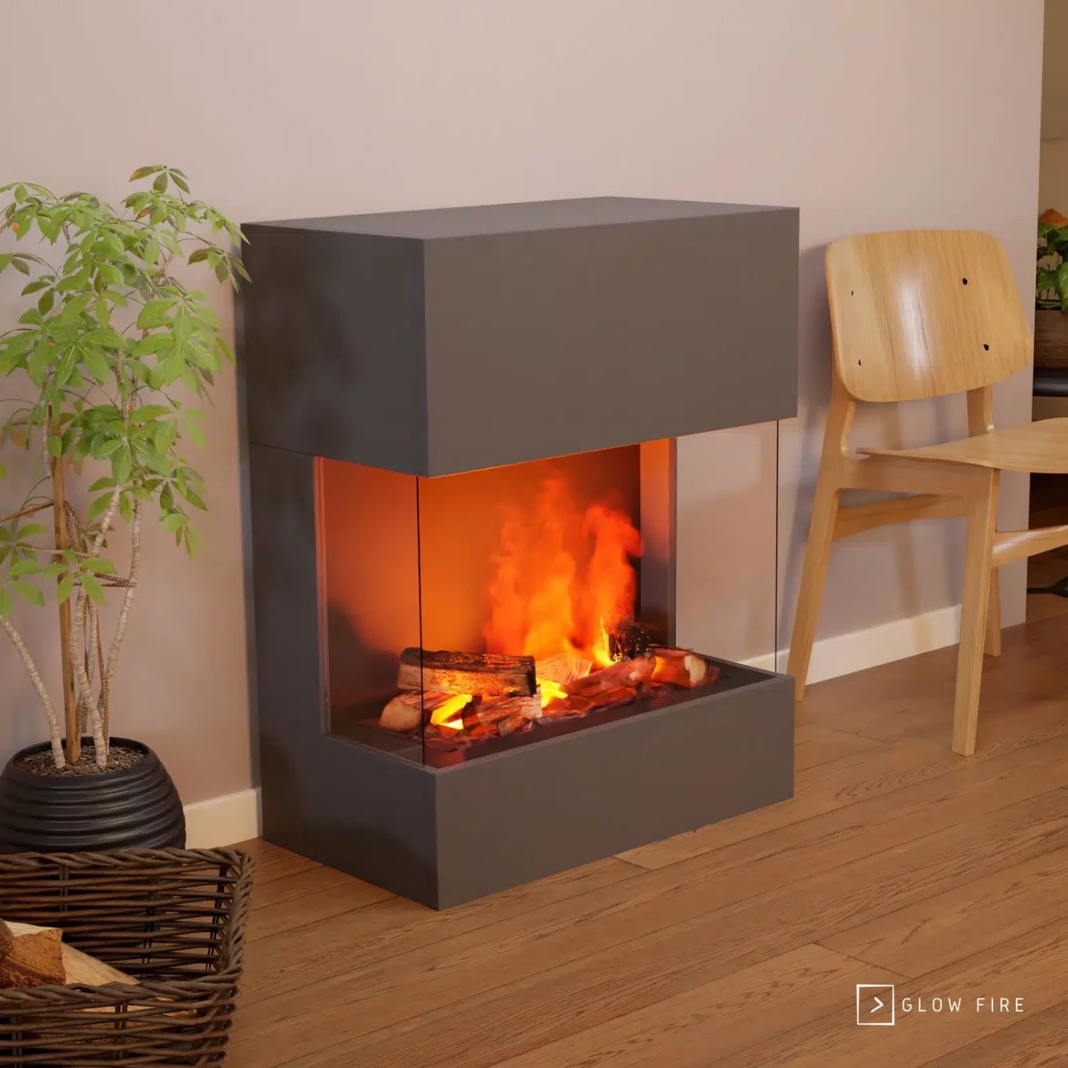 Cheminée à vapeur d’eau Kästner – Gris