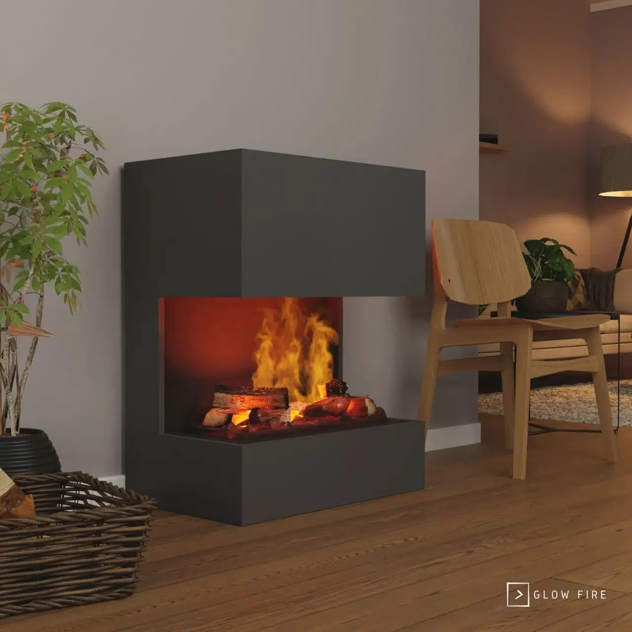 Cheminée à vapeur d’eau Kästner – Gris