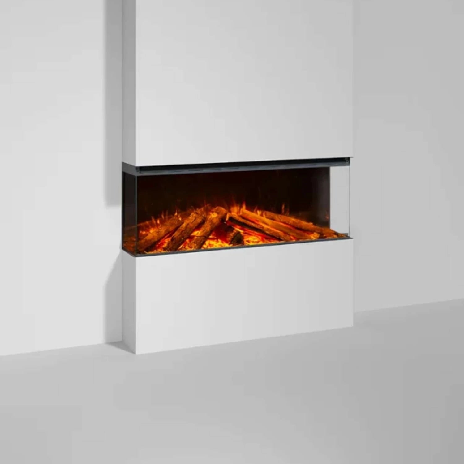 Laissez-vous envelopper par la lueur chaleureuse de l’insert de cheminée électrique Lumen 1200, pour des instants de détente incomparables.