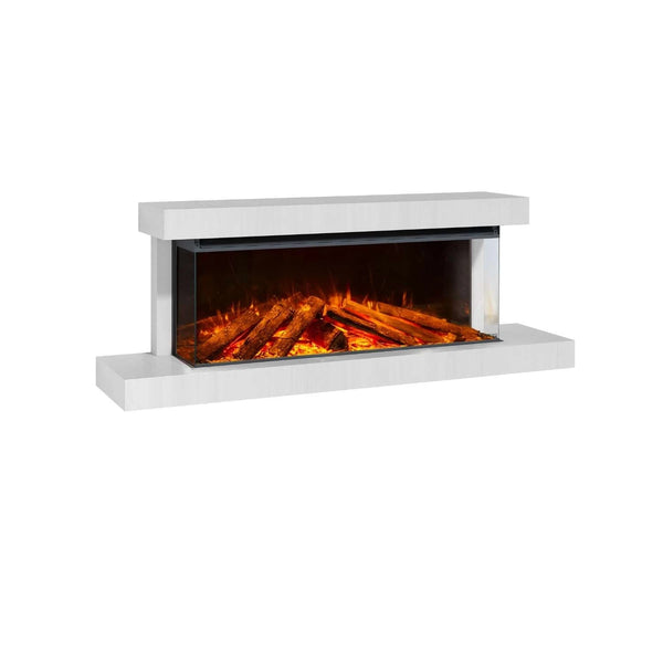 Laissez-vous envelopper par la lueur apaisante de la cheminée électrique murale Lumen 1200 – finition Craie, pour une atmosphère douce et contemporaine.