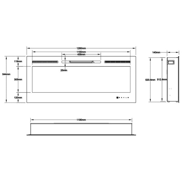 Cheminée électrique murale Majestic 50" (128 cm)
