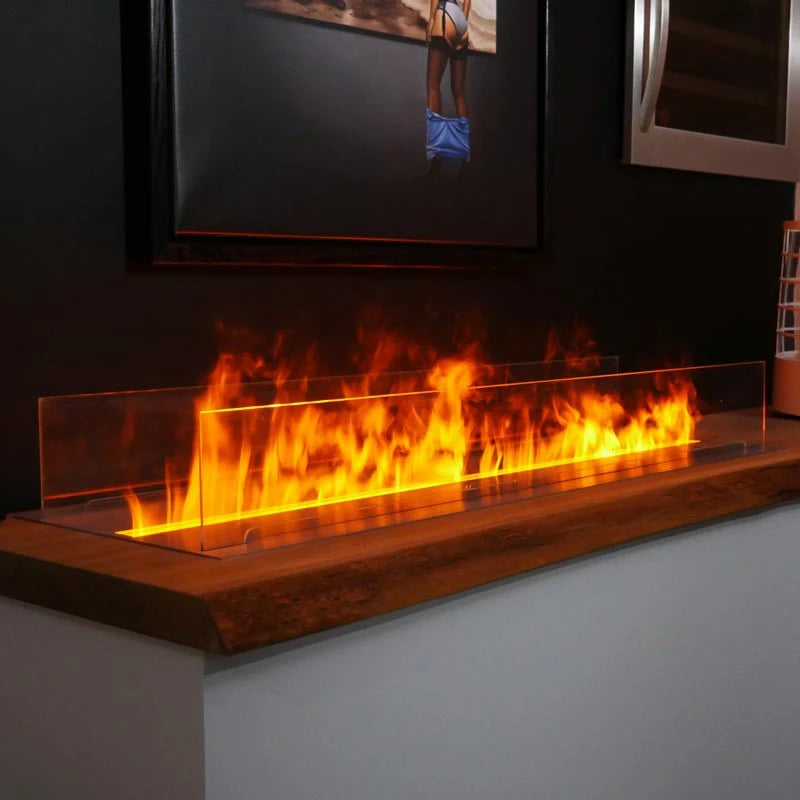 Mistero 1000 water vapour fireplace burner by Magic-Fire with black or stainless steel top