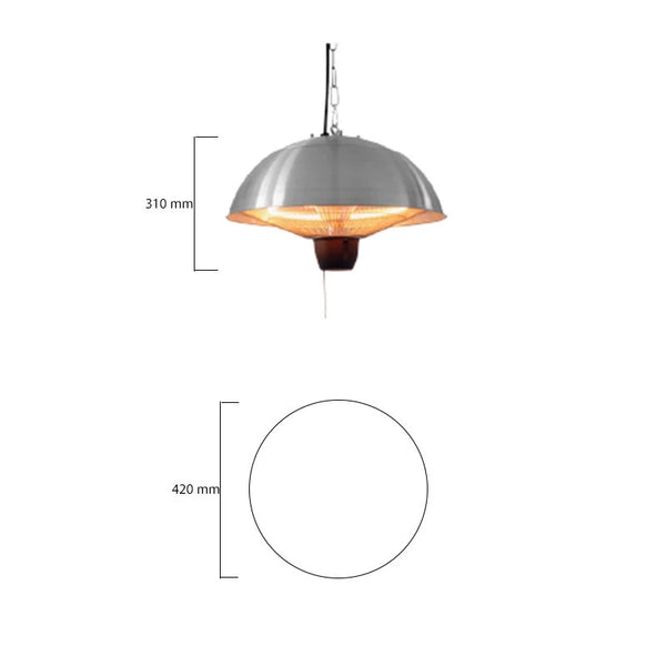 Chauffe-terrasse suspendu 600-1500W -  Ø42 cm