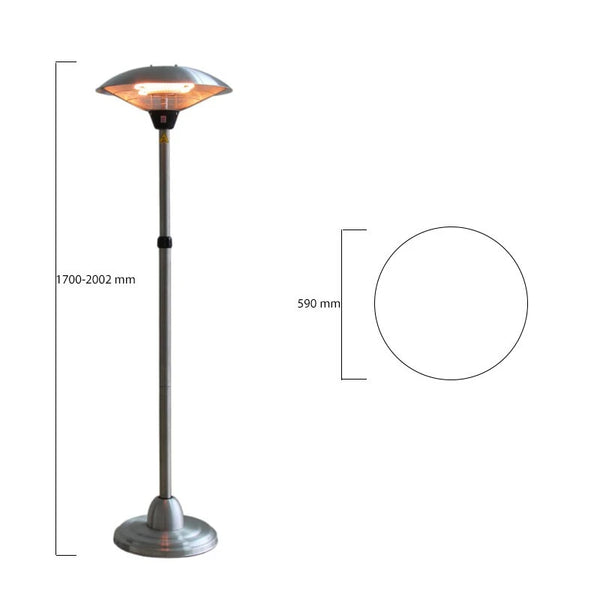 Lampadaire Chauffant Argent 900-1200-2100 W