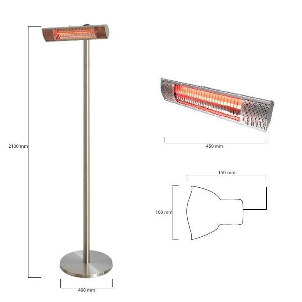 Chauffe-terrasse à Poser 1500 W, GT, Argent