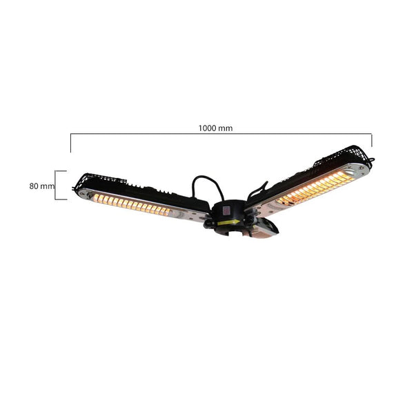 Chauffage de Parasol 650-1300-2000 W Noir
