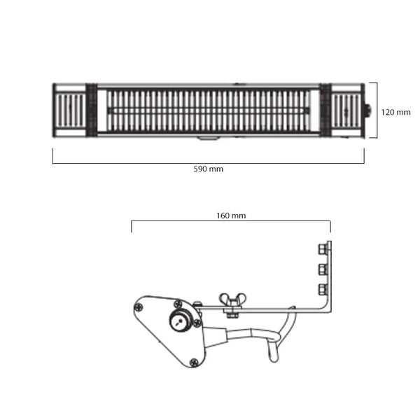 Chauffe terrasse Heat1 Eco Plus-line 2000W