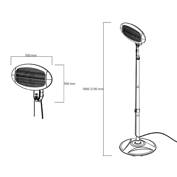 Chauffage de terrasse sur pied Elektra 2000 watts