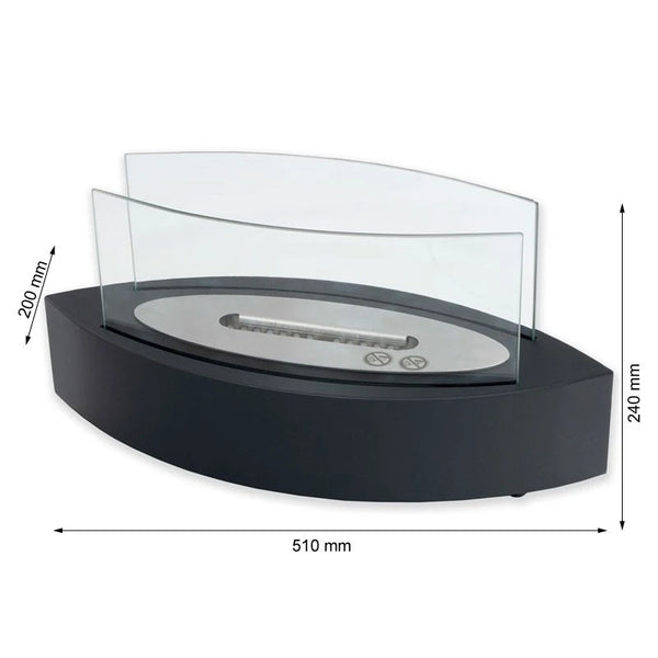 Oval Shaped Table Bio Fireplace