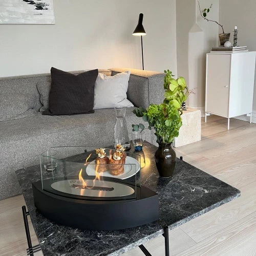 Cheminée bioéthanol de table ovale