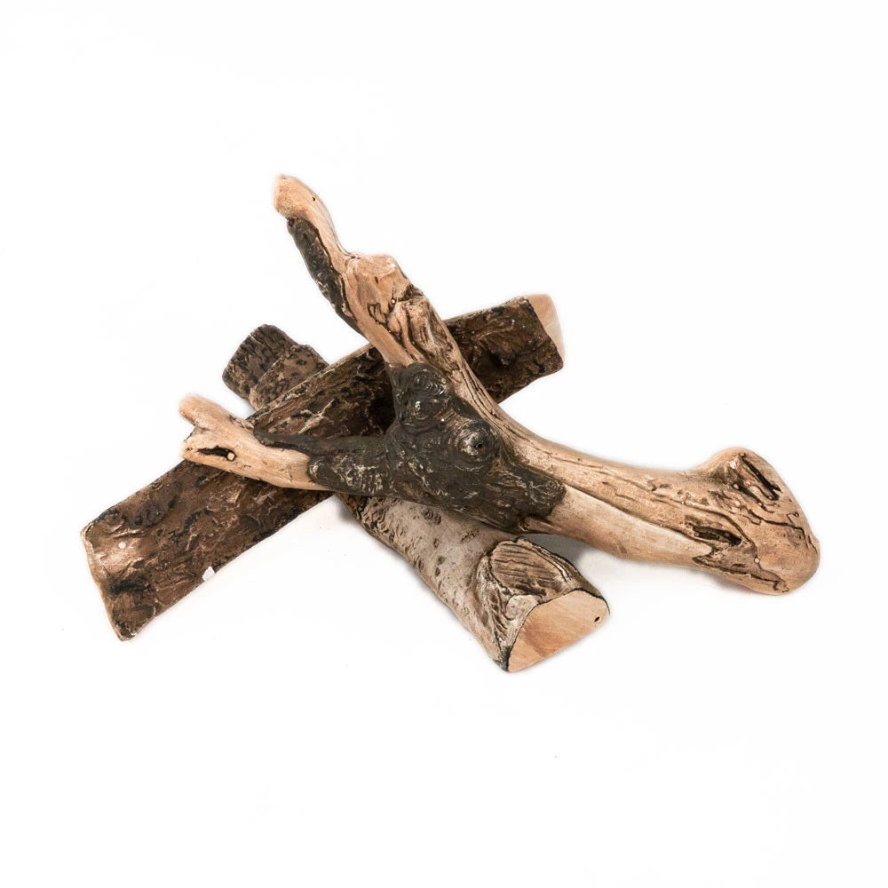 Bois décoratif en céramique pour biocheminées - 3 pièces