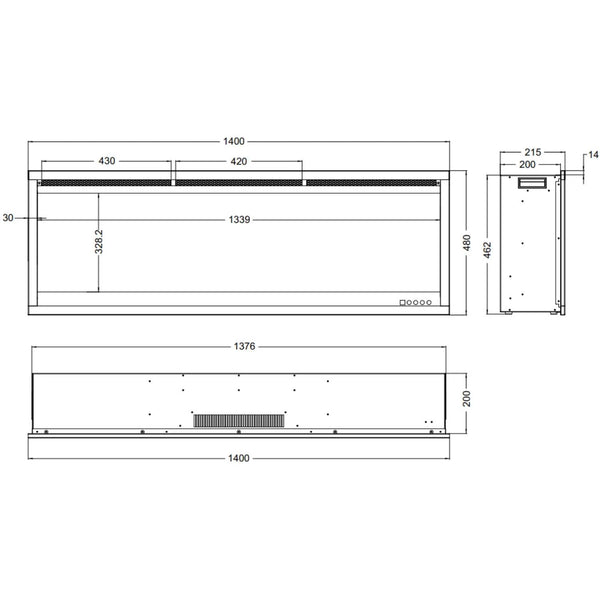 Cheminée électrique 3D Aflamo Royal 140 cm