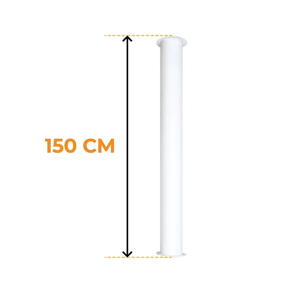Tube Toronto Blanc 150 cm – Longueur totale 190 cm