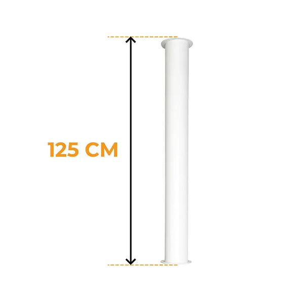 Tube Toronto Blanc 125 cm – Longueur totale 165 cm