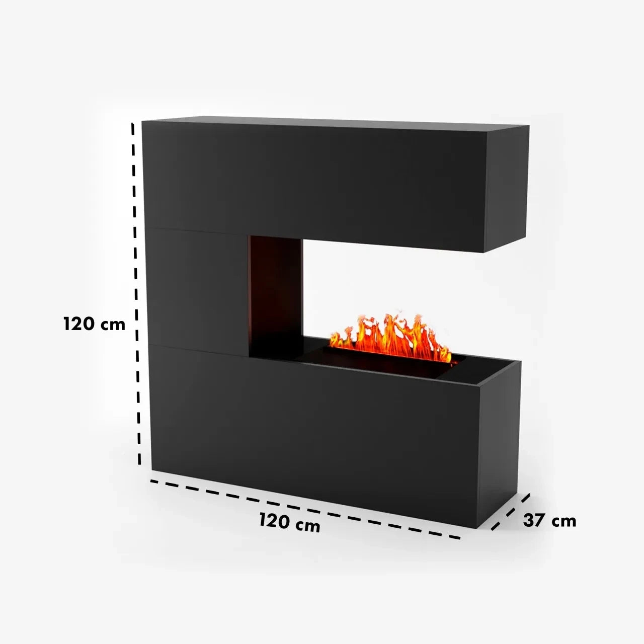 Cheminée à vapeur d’eau Schiller – Noir