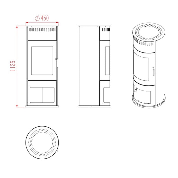 Washington - Poêle au bioéthanol en Noir