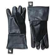 Gants de barbecue en cuir noir - 2 pièces.