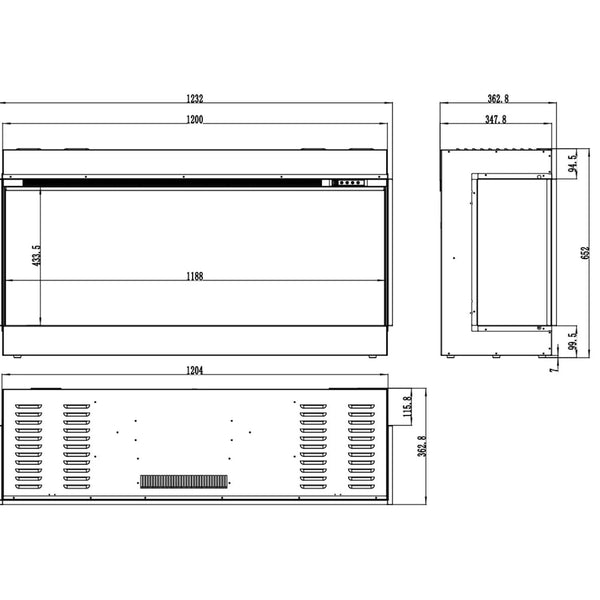Cheminée Électrique 3D Aflamo Superb 120 cm
