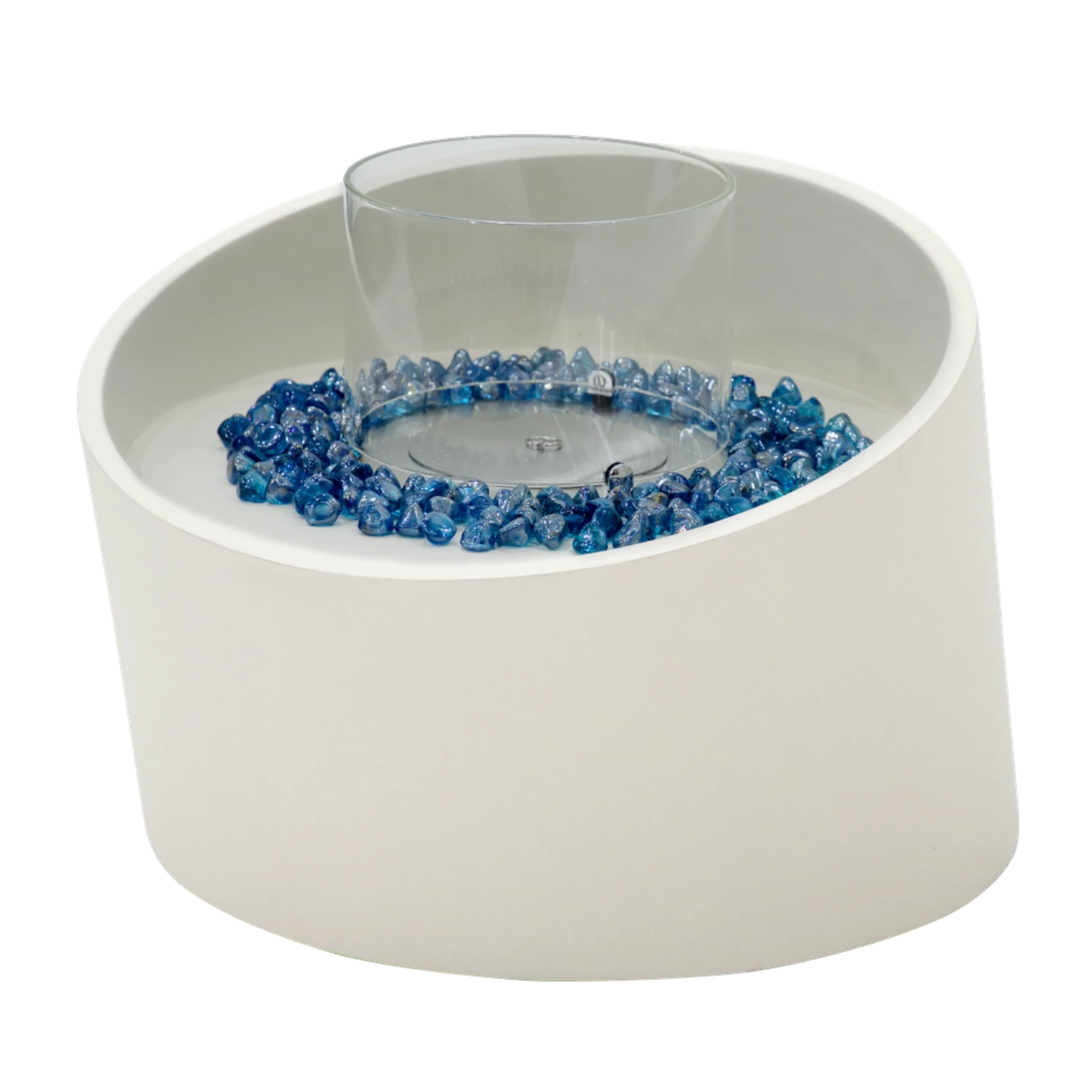 Colonne cheminée bioéthanol TORRE – blanc crème