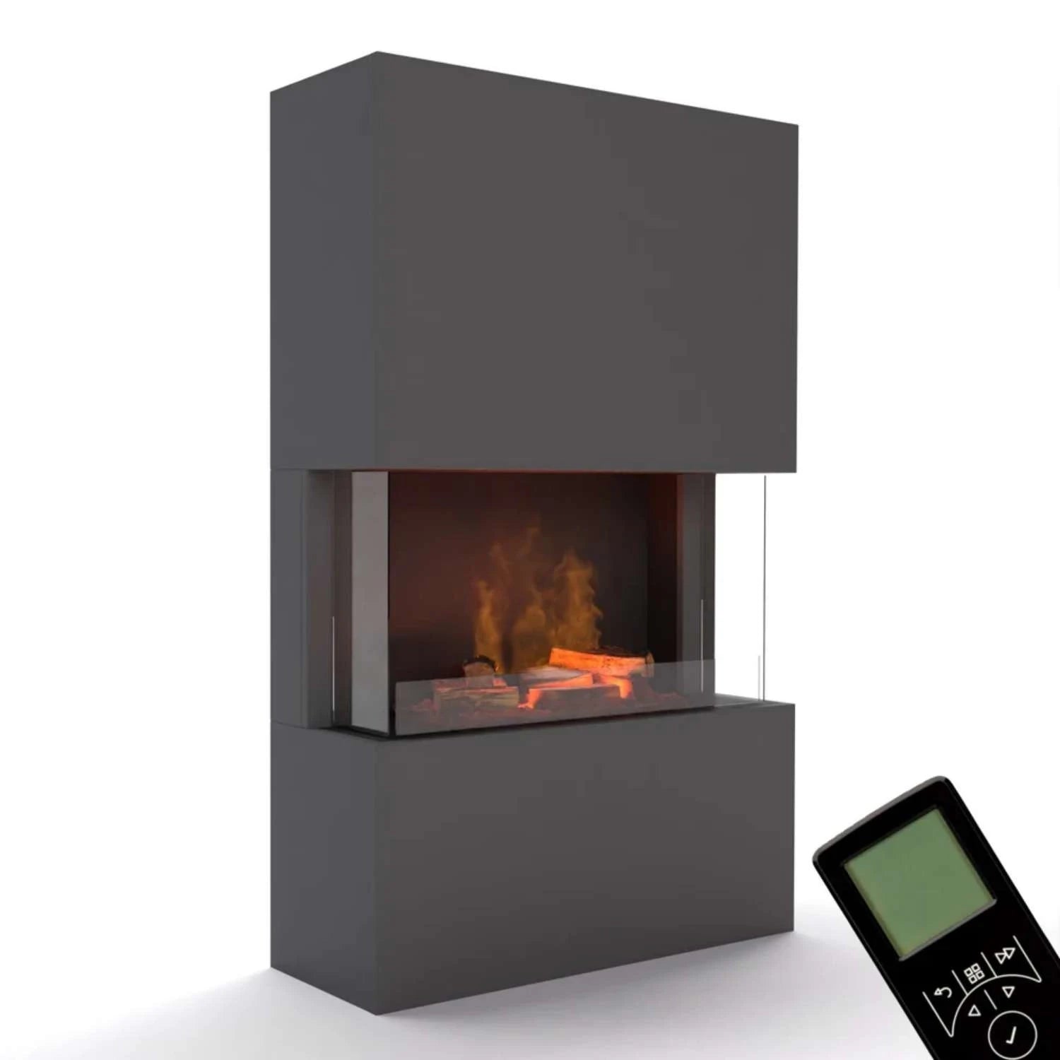 Cheminée hybride Tucholsky 3 côtés – Gris