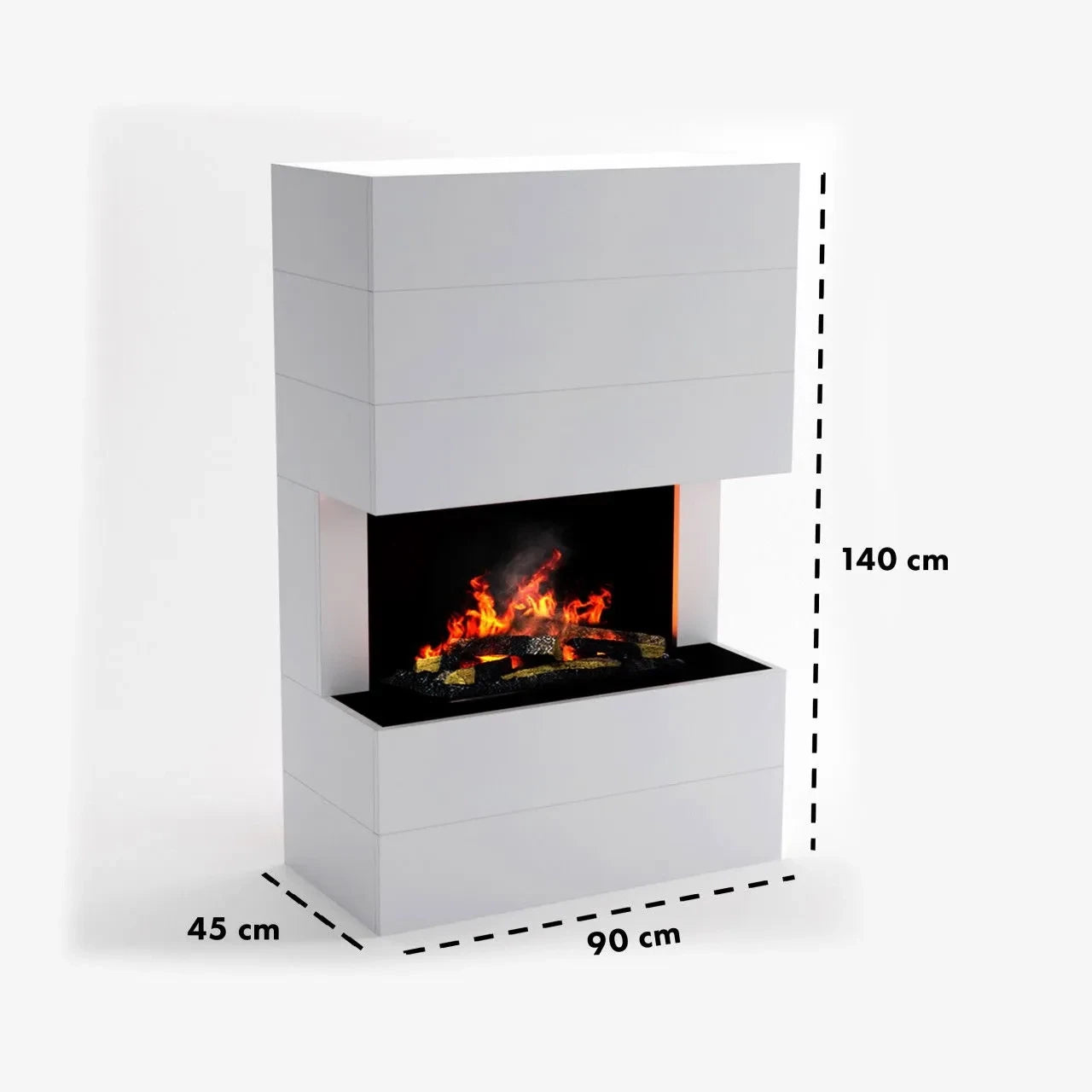 Cheminée hybride Tucholsky 3 côtés – Blanc