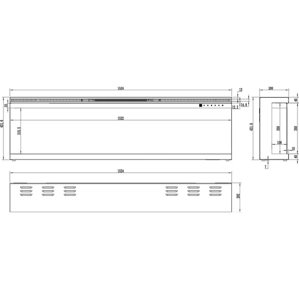 Cheminée électrique Unique 166 cm Aflamo